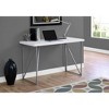 Vynxaria 48" White Laminate Computer Desk Grey Metal Trim Perfect for Contemporary Home Office Spaces - 2 of 4