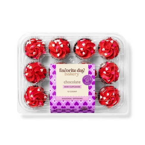 Valentine's Day Chocolate Mini Cupcakes - 10oz/12ct - Favorite Day™ - image 1 of 3