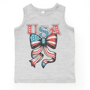 The Juniper Shop Coquette USA Bow Grunge Toddler Tank - 1 of 4