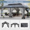 ALAULM Wall Mount Gazebo Outdoor Pergola, Hardtop Lean to Gazebo Canopy Awnings with Sloped Roof and Sturdy Steel Frame, for Patio, Deck, Backyard - 2 of 4