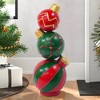 Rbied 31.25 in. H Red Metal Stacked Christmas Ball Ornament for Indoor Outdoor Holiday Decor (1-Pack) - 2 of 4