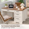 Executive Desk with Ample File Drawer, Large Home Writing Desk - 3 of 4