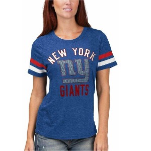 NFL Womens New York Giants Rhinestone Embellished T-Shirt, Blue, Small - 1 of 1