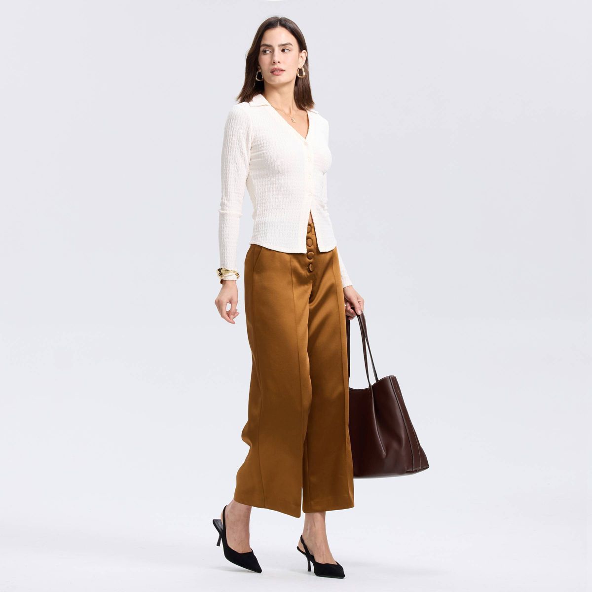 Women's Long Sleeve Button-Down Knit Top - A New Day™ - thumbnail 7