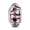 Black Bow Jewelry Black Dotted, Glass Sterling Silver Bead Charm - 3 of 4