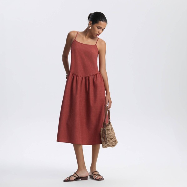 Vestido midi de talle bajo de mujer - A New Day™ óxido 5