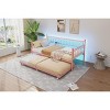 Twin Daybed with Trundle, Multifunctional Convertible Couch Bed with Built-In LED Lights，Metal Day Beds Twin Size, Sofa Bed for Living Room - 3 of 4