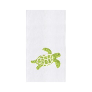 C&F Home Green Turtle French Knot Flour Sack Kitchen Towel - 1 of 4