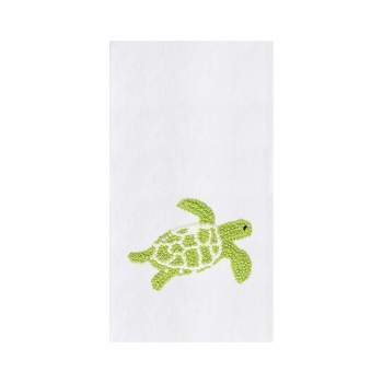 C&F Home Green Turtle French Knot Flour Sack Kitchen Towel