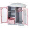 Olivia's Little World Polka Dots Princess Toy Closet with Hangers for 18" Dolls - Gray/Pink - 4 of 4