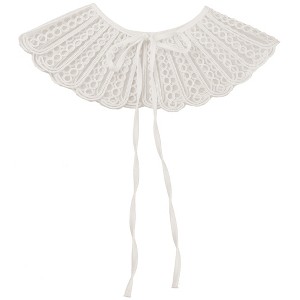 Elerevyo Women Lace Embroidery Knit Detachable Fake Peter Pan Collar Little Shawl for Blouse 1Pc - 1 of 4