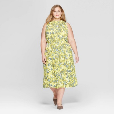 Brown Floor Length Plus Size Dress