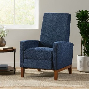 Modern Push-Back Recliner Chair, Upholstered Sofa Chair, Armchair with Rubberwood Legs, Wingback Accent Stools -Christopher Knight Home - 1 of 4