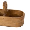 10" x 4.5" x 6" Yuma Natural Wood Oval Storage Caddy w/ Handle - 3 of 4