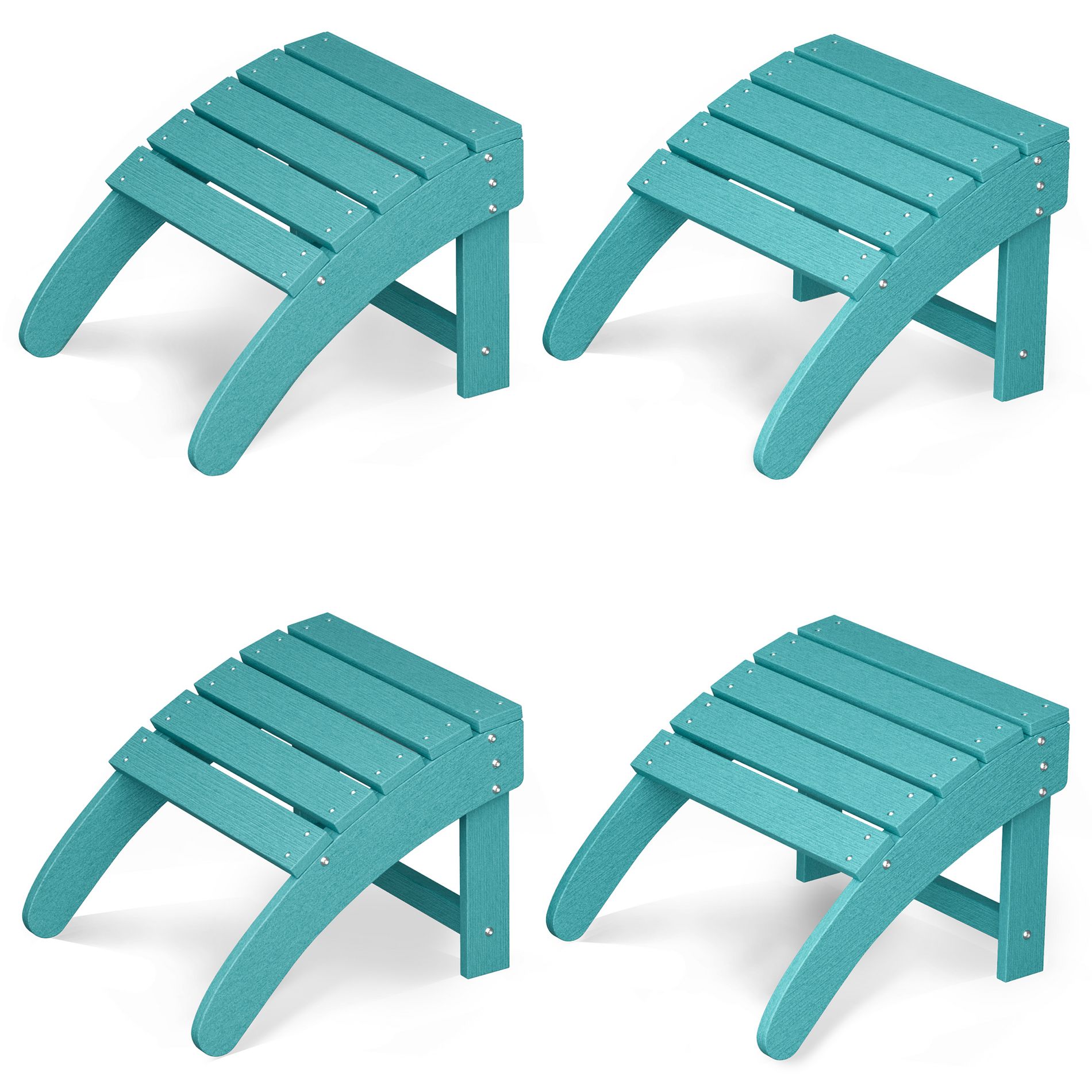 Ottoman for Adirondack Chair, HDPE Adirondack Ottoman Footrest, Weather Resistance Outdoor Footstool for Outside Porch Pool Lawn Backyard