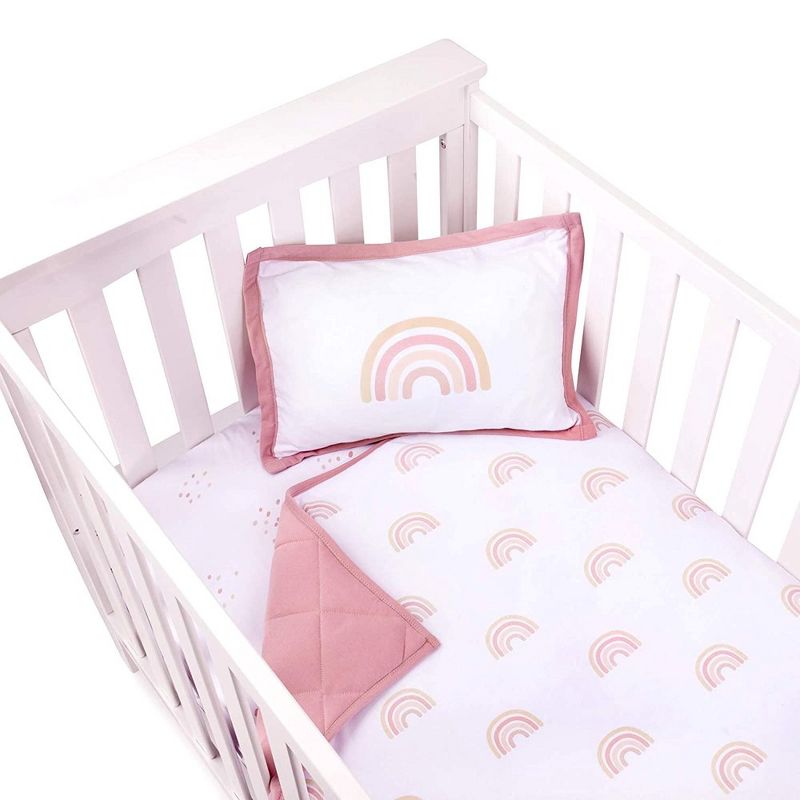 Ely's & Co. Baby Crib Bedding Sets Includes Crib Sheet, Quilted Blanket, Crib Skirt, and Baby Pillowcase 4 Piece Set, 2 of 4