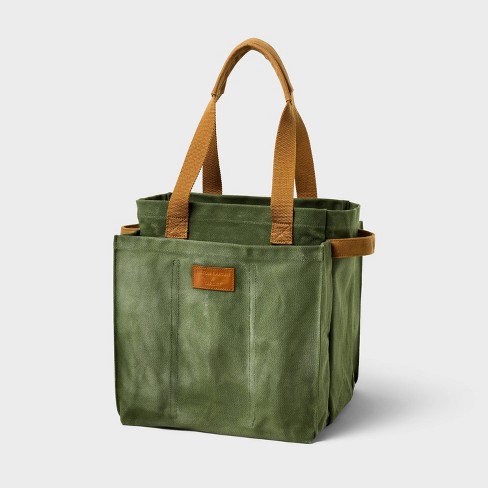 Waxed canvas gardening tote bag sale