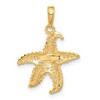 Black Bow Jewelry 14k Yellow Gold 19mm Textured and Cutout Starfish Pendant - 3 of 4