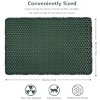 SEVOBAL Litter Box Mat with Double Layers Urine-Proof Non-Slip Litter Trapping Mat Easy Clean Kitty Litter Scatter Control, Green, 54"*36"*1.5" - 3 of 4
