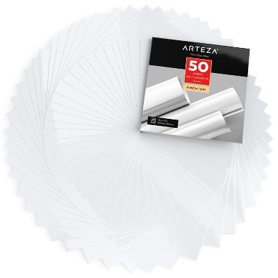 Arteza Self Adhesive Vinyl, Glossy White, 12" x 12" Sheets, Pack of 50 (ARTZ-8311)