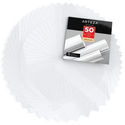 Self Vinyl, Glossy White, 12" X 12" Sheets, Pack Of 50 : Target