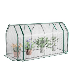 Costway 47" x 22" x 24" Portable Mini Greenhouse with 2 Zipper Doors & Ground Stakes - 1 of 4