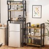 Hooseng 6-Tier Over The Toilet Rack with Storage Cart, Farmhouse Organizer Shelves Over Toilet with 6 Hooks,for Bathroom, Rustic Brown - 4 of 4