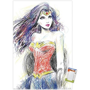 Trends International DC Comics - Wonder Woman - Sketch Unframed Wall Poster Prints - 1 of 4