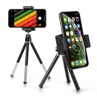 Insten Portable Mini Cell Phone Tripod Desk Holder & Stand Compatible with iPhone 12/12 Pro Max/Mini/SE 2020/11, Samsung Galaxy Universal Android