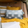 Hand Woven Tasseled Lumbar Pillow Turquoise Cotton With Polyester Fill by Foreside Home & Garden - 2 of 4