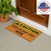 28" x 16" Nature Coir Mat, Caution - 4 of 4