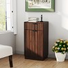 Syemin Decorative Storage Cabinets 10-Gallon Tilt-Out Trash Cabinet, Wooden Garbage Recycling Cabinet, Kitchen Organizer, Brown, 19"*13.8"*34.3" - 2 of 4