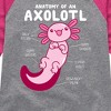 Girls' - Instant Message - Anatomy Of An Axolotl Shirt Tail Raglan Graphic T-shirt - 2 of 4