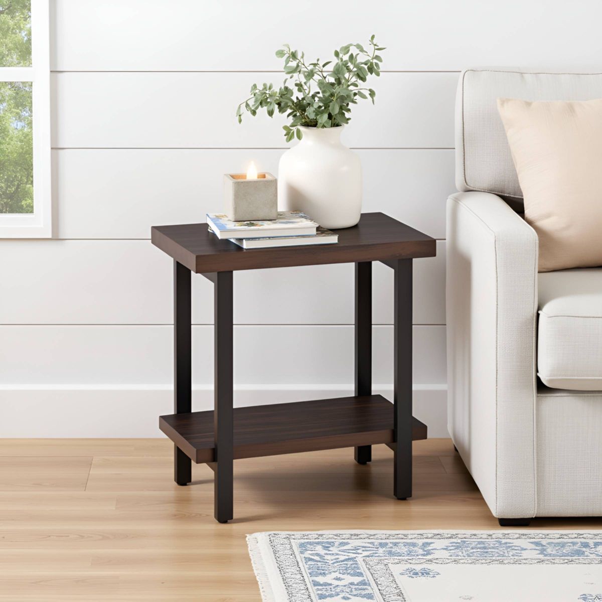 Pomona Metal and Wood End Table - Alaterre Furniture - thumbnail 5