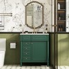 Vynxaria 30 inch Forest Green Single Sink Freestanding Bath Vanity with White Ceramic Top Two Soft Close Drawers One Soft Close Door Adjustable Shelf - 2 of 4