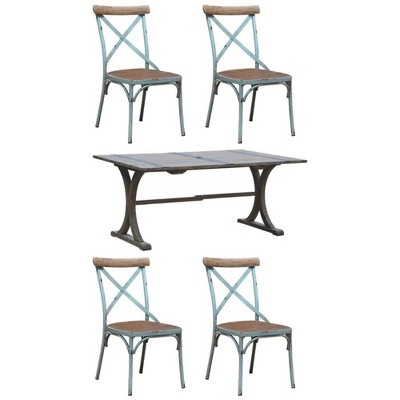 Mojave/Lancaster 5pc 66" Drop Leaf Dining Set - Taupe - Courtyard Casual