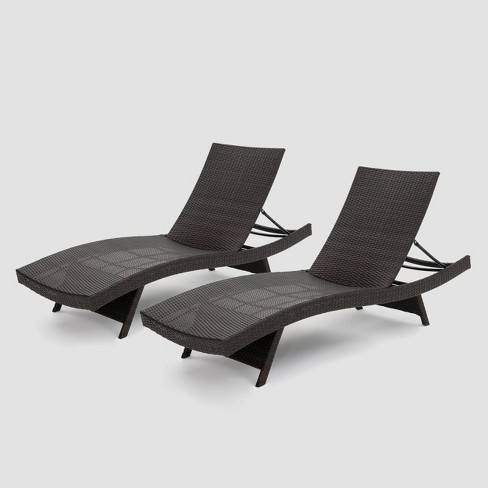 Salem 2pk Wicker Adjustable Chaise Lounge Chair Christopher