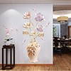 3D Embossed Vase Wall Sticker - Colored Flower, Self-Adhesive, Waterproof, Bedroom Background Decor, Modern Living Room Wall Art - 3 of 4