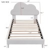 Twin Size Upholstered Platform Bed with Velvet Frame, Cloud-Shaped Headboard and Sturdy Slats, No Box Spring Required-Maison Boucle - 3 of 4