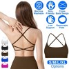 NPolar "Women’s Cross Back Sport Bra Padded Strappy Crop Top – Low Impact, Removable Pads for Gym & Yoga" Medium  Brown - 4 of 4