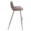 Faux-Leather Barstool 39" H Brown Walnut Finish with Steel Legs by Zuo Modern (Set of 2) - 4 of 4