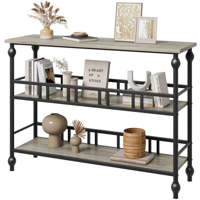 Console Table, 3-Tier Sofa Tables Narrow Entryway Table with Storage, 43" Behind Couch Table