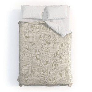 Deny Designs 3pc Full/Queen Iveta Abolina Mushrooms Sage Duvet Cover Bedding Set - 1 of 4