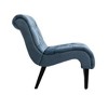 CAVINAS Modern Armless Chair, Accent Chair, Velvet Leisure Chair, Upholstered Button Recliner Chair with Wooden Legs for Bedroom, Living Room, Office - 4 of 4