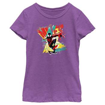 Girl's Spider-Man: Across the Spider-Verse Miles Morales Colorful Logo T-Shirt