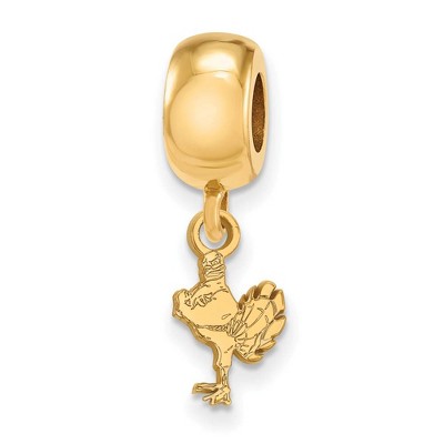 Black Bow Jewelry 14k Yellow Gold Plated Sterling Silver Virginia Tech Hokies NCAA Bead Charm