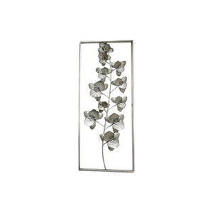 Slickblue Decorative Metal Flower Wall Art, Elegant Wall Sculpture, Modern Chic Style, Gold/Silver, 13"x32" - 1 of 4