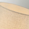ALOADECOR 1-Light 22'' Modern Coastal  Natural Cylinder Travetine Table Lamp With Beige Linen Shade For Bedroom and Living Room - 3 of 4