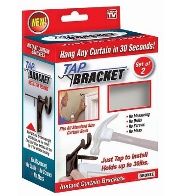 TAP BRACKET TBBRONZ-MC6 As Seen On TV Curtain Bracket, Bronze, 30 Lb
