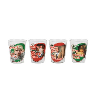 ICUP, Inc. A Christmas Story Quotes 4 Piece Shot Glass Set